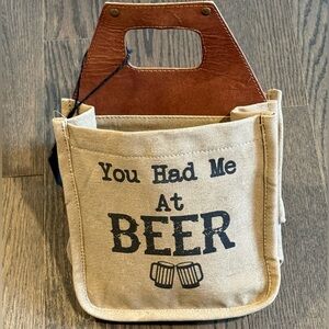 Brown and Tan Beer Tote NWT